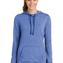 Sport-Tek Womens Moisture Wicking Fleece Hooded Sweatshirt Hoodie w/ Pouch Pocket - Heather True Royal Blue - Closeout