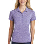 Sport-Tek Womens Electric Heather Moisture Wicking Short Sleeve Polo Shirt - Purple Electric - Closeout
