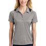 Sport-Tek Womens Heather Contender Moisture Wicking Short Sleeve Polo Shirt - Heather Vintage Grey/Black
