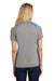 Sport-Tek LST665 Womens Heather Contender Moisture Wicking Short Sleeve Polo Shirt Vintage Grey/Carolina Blue Back