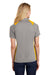 Sport-Tek LST665 Womens Heather Contender Moisture Wicking Short Sleeve Polo Shirt Heather Vintage Grey/Gold Model Back