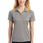Sport-Tek Womens Heather Contender Moisture Wicking Short Sleeve Polo Shirt - Heather Vintage Grey/Gold