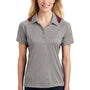 Sport-Tek Womens Heather Contender Moisture Wicking Short Sleeve Polo Shirt - Heather Vintage Grey/Maroon