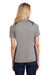 Sport-Tek LST665 Womens Heather Contender Moisture Wicking Short Sleeve Polo Shirt Vintage Grey/Purple Back
