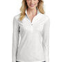 Sport-Tek Womens Sport-Wick Moisture Wicking 1/4 Zip Sweatshirt - White - Closeout