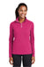 Sport-Tek LST860 Womens Sport-Wick Moisture Wicking 1/4 Zip Sweatshirt Raspberry Pink Model Front