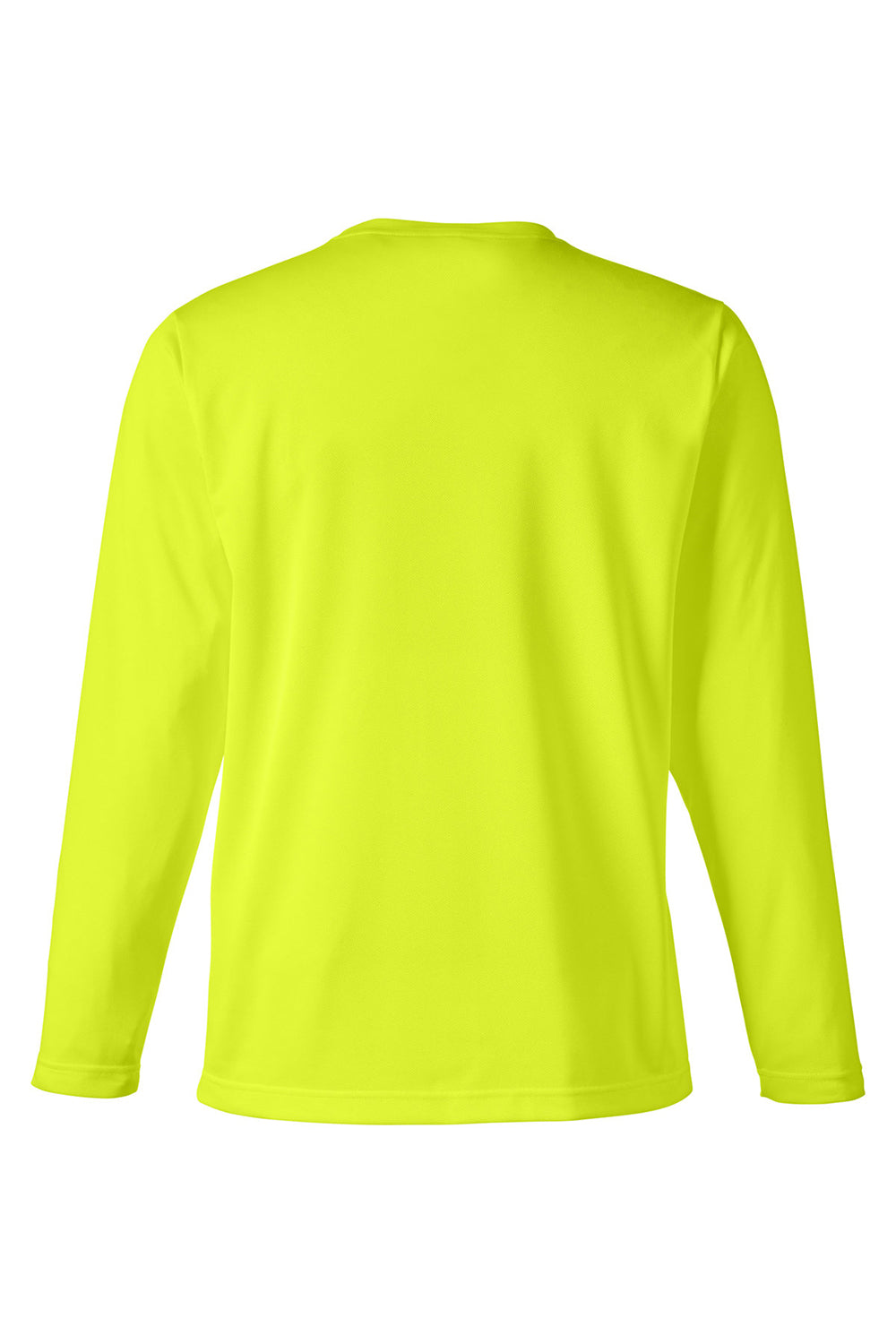 Harriton Mens Charge Moisture Wicking Long Sleeve Crewneck T-Shirt w/ Pocket Safety Yellow