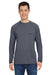 Marmot M14153 Mens Windridge Moisture Wicking Long Sleeve Crewneck T-Shirt Steel Onyx Grey Model Front