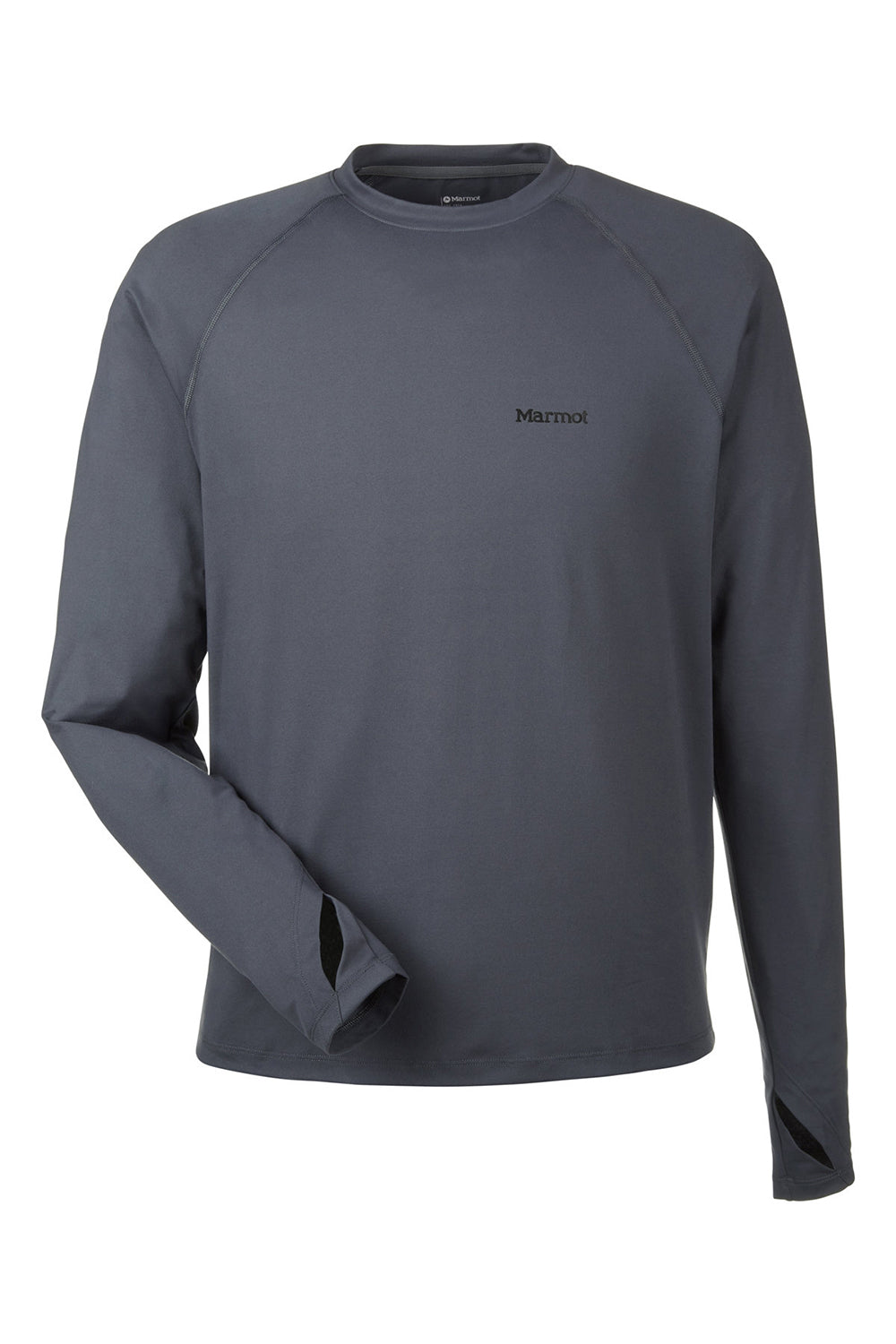 Marmot M14153 Mens Windridge Moisture Wicking Long Sleeve Crewneck T-Shirt Steel Onyx Grey Flat Front