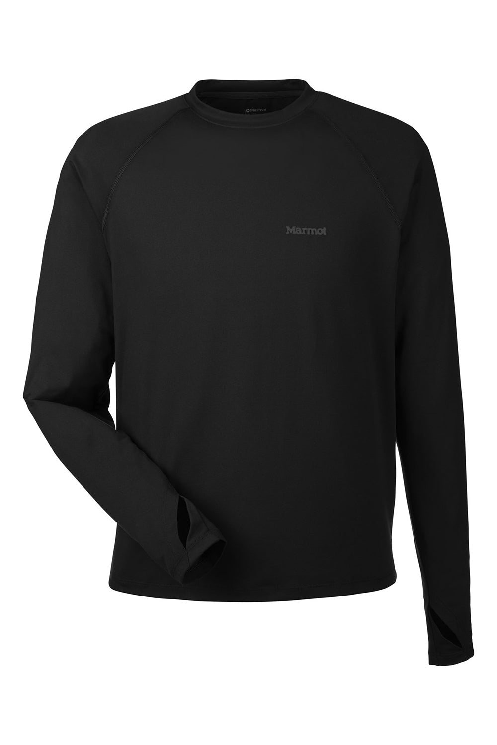 Marmot M14153 Mens Windridge Moisture Wicking Long Sleeve Crewneck T-Shirt Black Flat Front