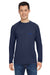 Marmot M14153 Mens Windridge Moisture Wicking Long Sleeve Crewneck T-Shirt Arctic Navy Blue Model Front