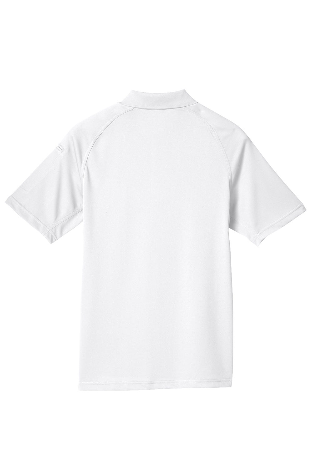 Harriton M211 Mens Advantage Tactical Moisture Wicking Short Sleeve Polo Shirt White Flat Back