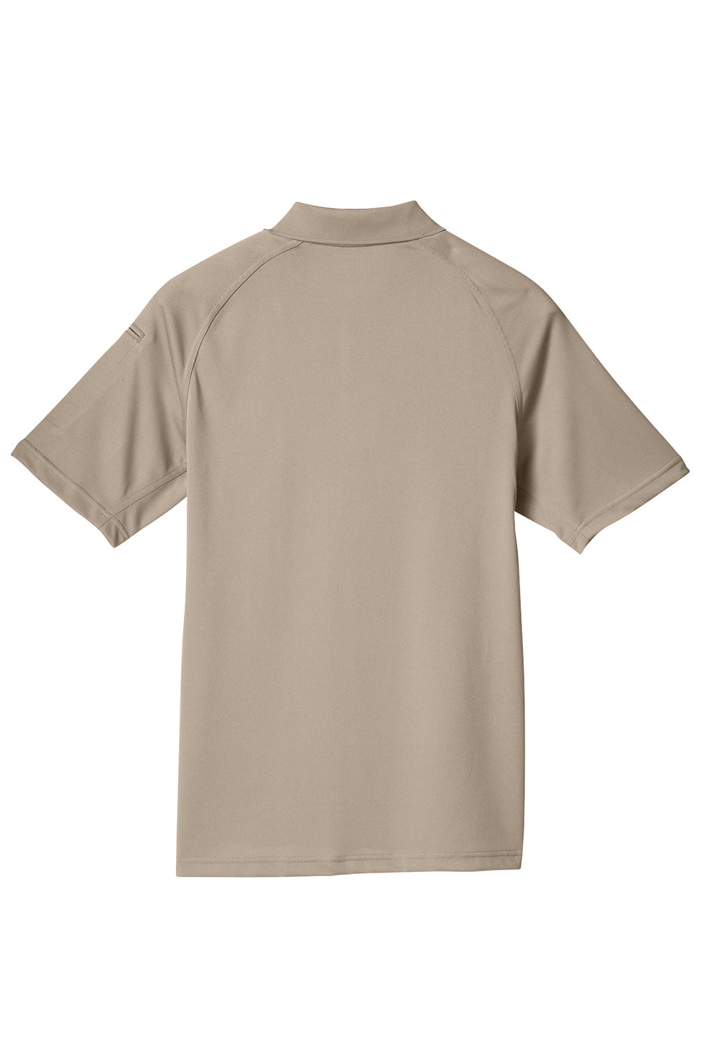 Harriton M211 Mens Advantage Tactical Moisture Wicking Short Sleeve Polo Shirt Desert Khaki Flat Back