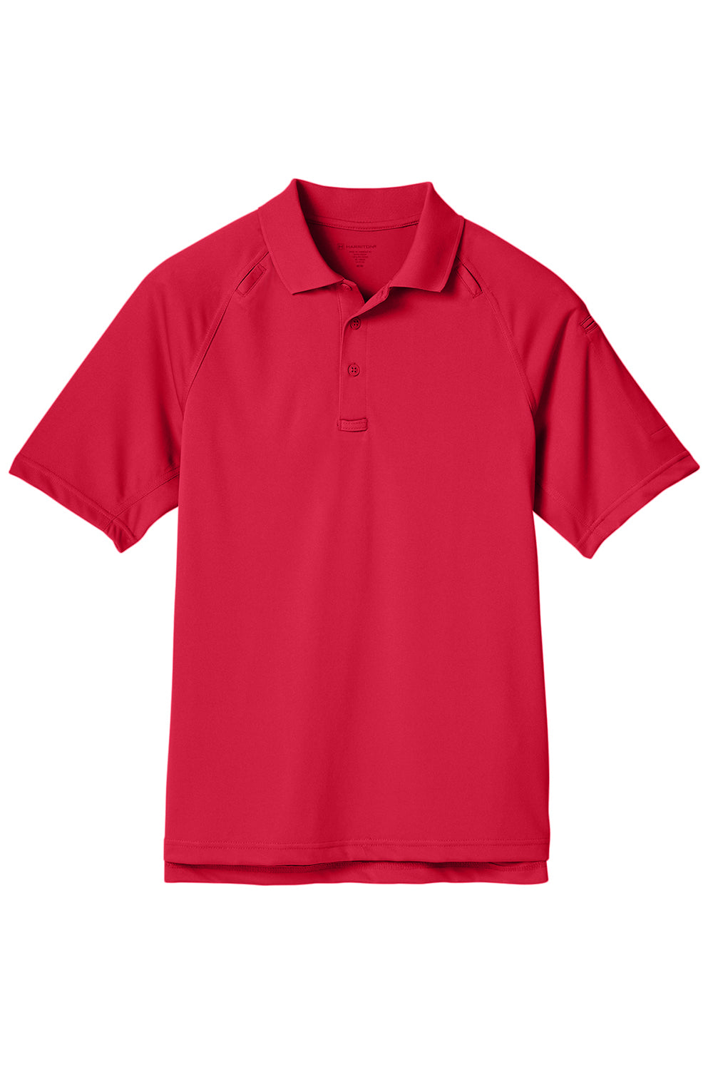 Harriton M211 Mens Advantage Tactical Moisture Wicking Short Sleeve Polo Shirt Red Flat Front