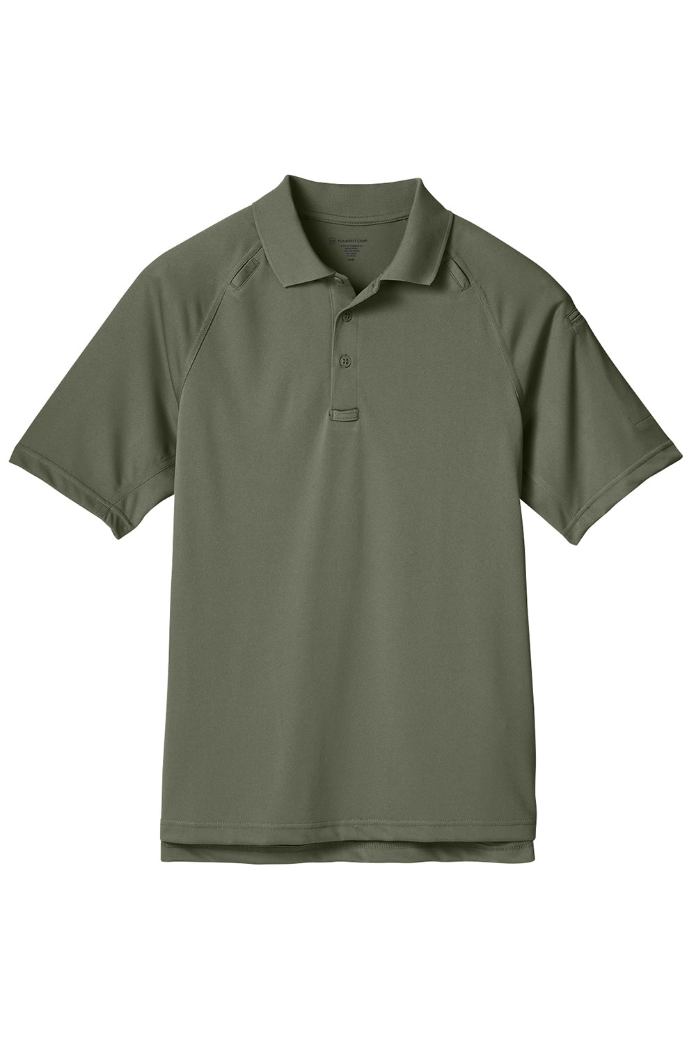 Harriton M211 Mens Advantage Tactical Moisture Wicking Short Sleeve Polo Shirt Tactical Green Flat Front