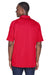 Harriton M211 Mens Advantage Tactical Moisture Wicking Short Sleeve Polo Shirt Red Model Back