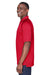 Harriton M211 Mens Advantage Tactical Moisture Wicking Short Sleeve Polo Shirt Red Model Side