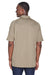 Harriton M211 Mens Advantage Tactical Moisture Wicking Short Sleeve Polo Shirt Desert Khaki Model Back