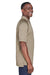 Harriton M211 Mens Advantage Tactical Moisture Wicking Short Sleeve Polo Shirt Desert Khaki Model Side
