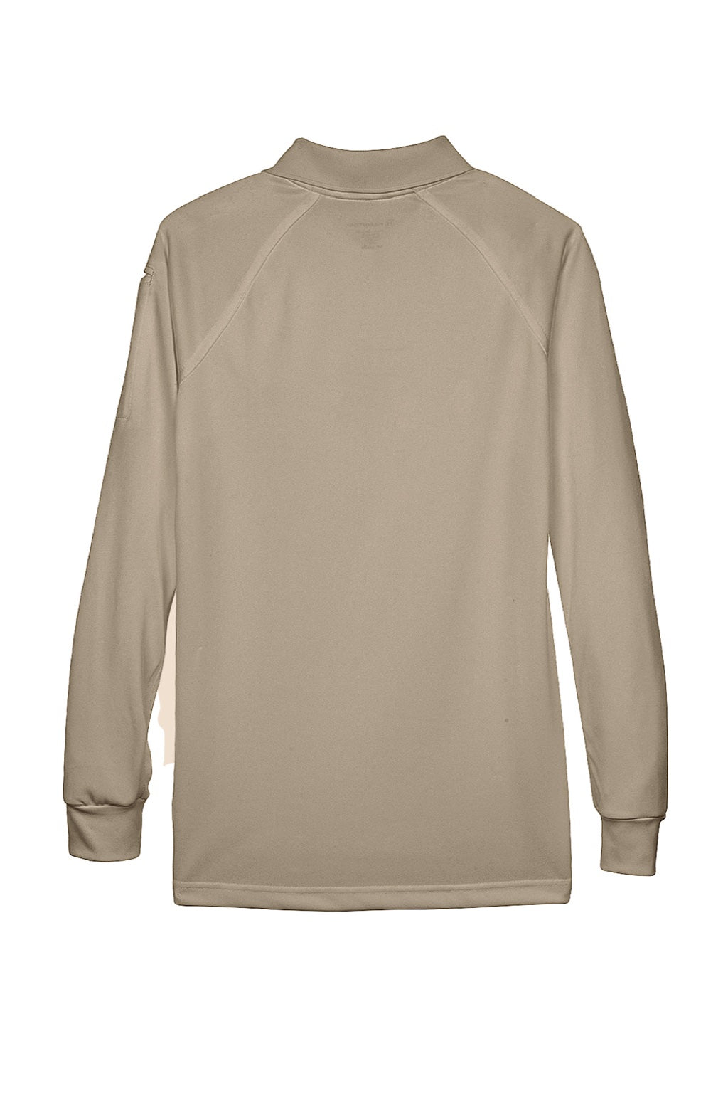 Harriton M211LW Womens Advantage Tactical Moisture Wicking Long Sleeve Polo Shirt Desert Khaki Brown Flat Back