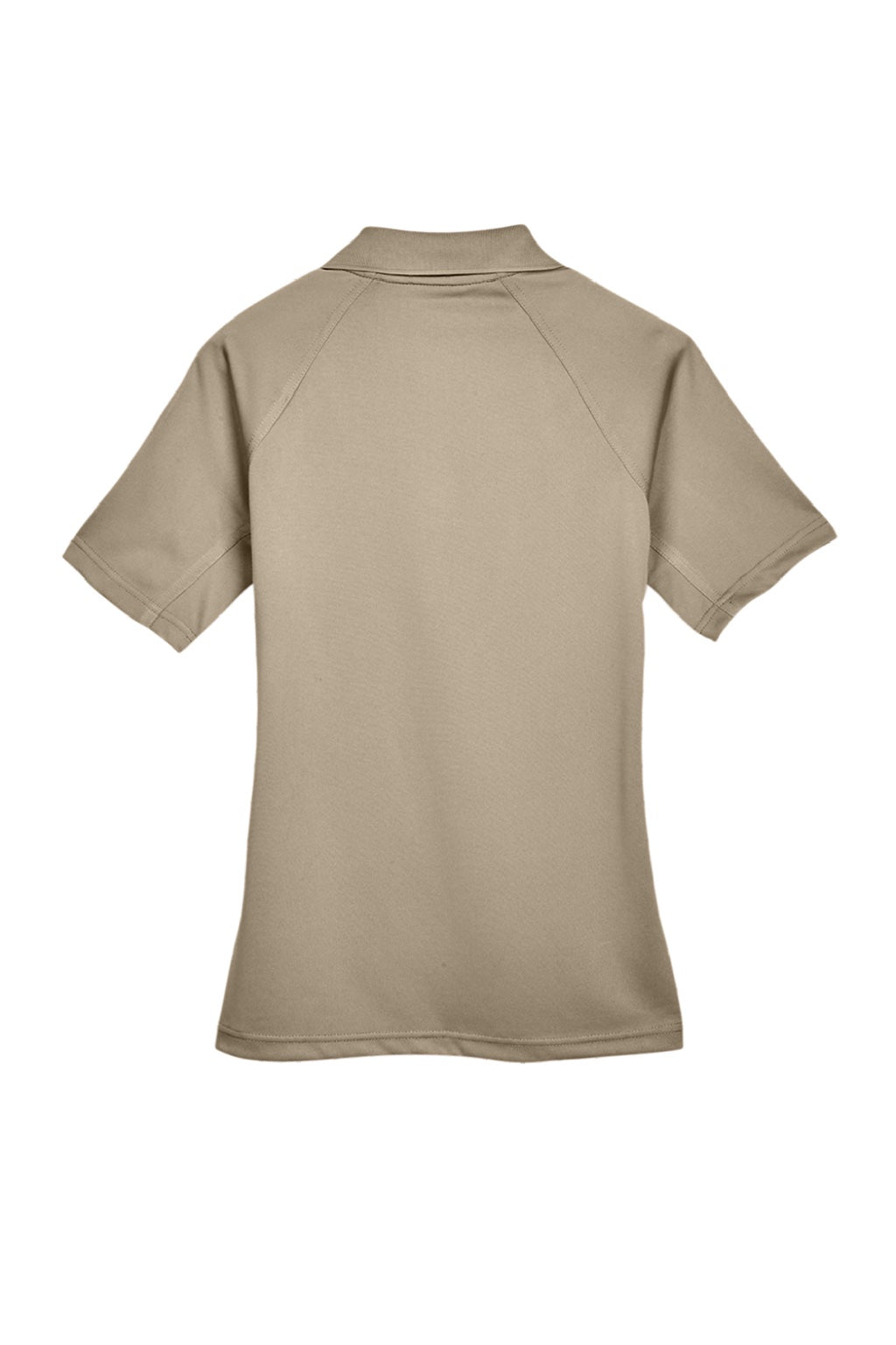 Harriton M211W Womens Advantage Tactical Moisture Wicking Short Sleeve Polo Shirt Desert Khaki Brown Flat Back