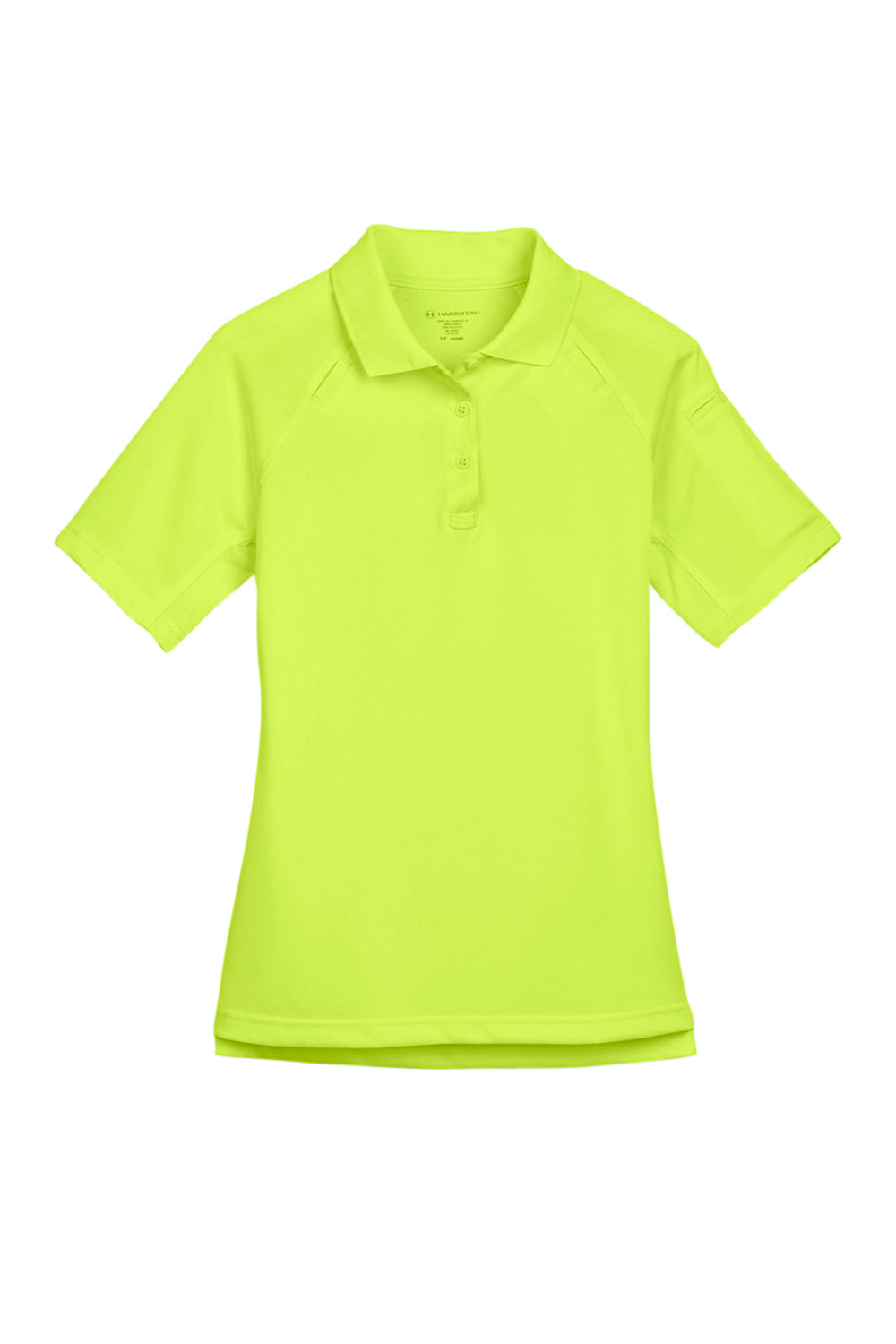 Harriton M211W Womens Advantage Tactical Moisture Wicking Short Sleeve Polo Shirt Safety Yellow Flat Front