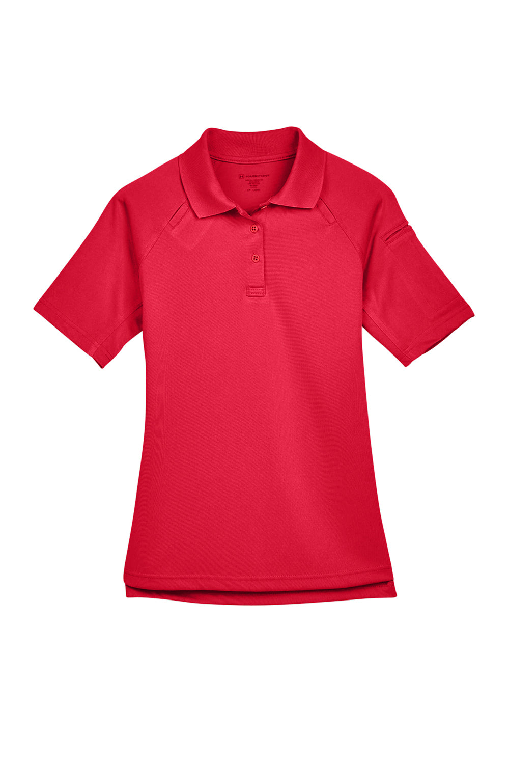 Harriton M211W Womens Advantage Tactical Moisture Wicking Short Sleeve Polo Shirt Red Flat Front