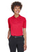 Harriton M211W Womens Advantage Tactical Moisture Wicking Short Sleeve Polo Shirt Red Model Front
