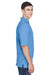 Harriton M265/M265T Mens Easy Blend Wrinkle Resistant Short Sleeve Polo Shirt Light College Blue Model Side