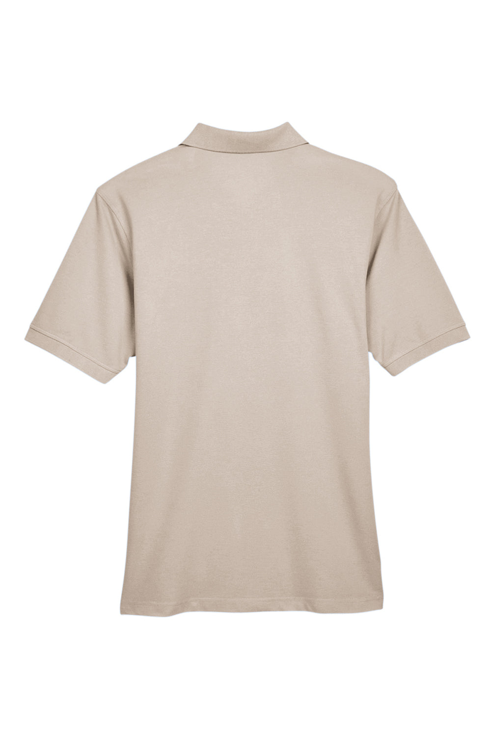 Harriton M265/M265T Mens Easy Blend Wrinkle Resistant Short Sleeve Polo Shirt Stone Flat Back