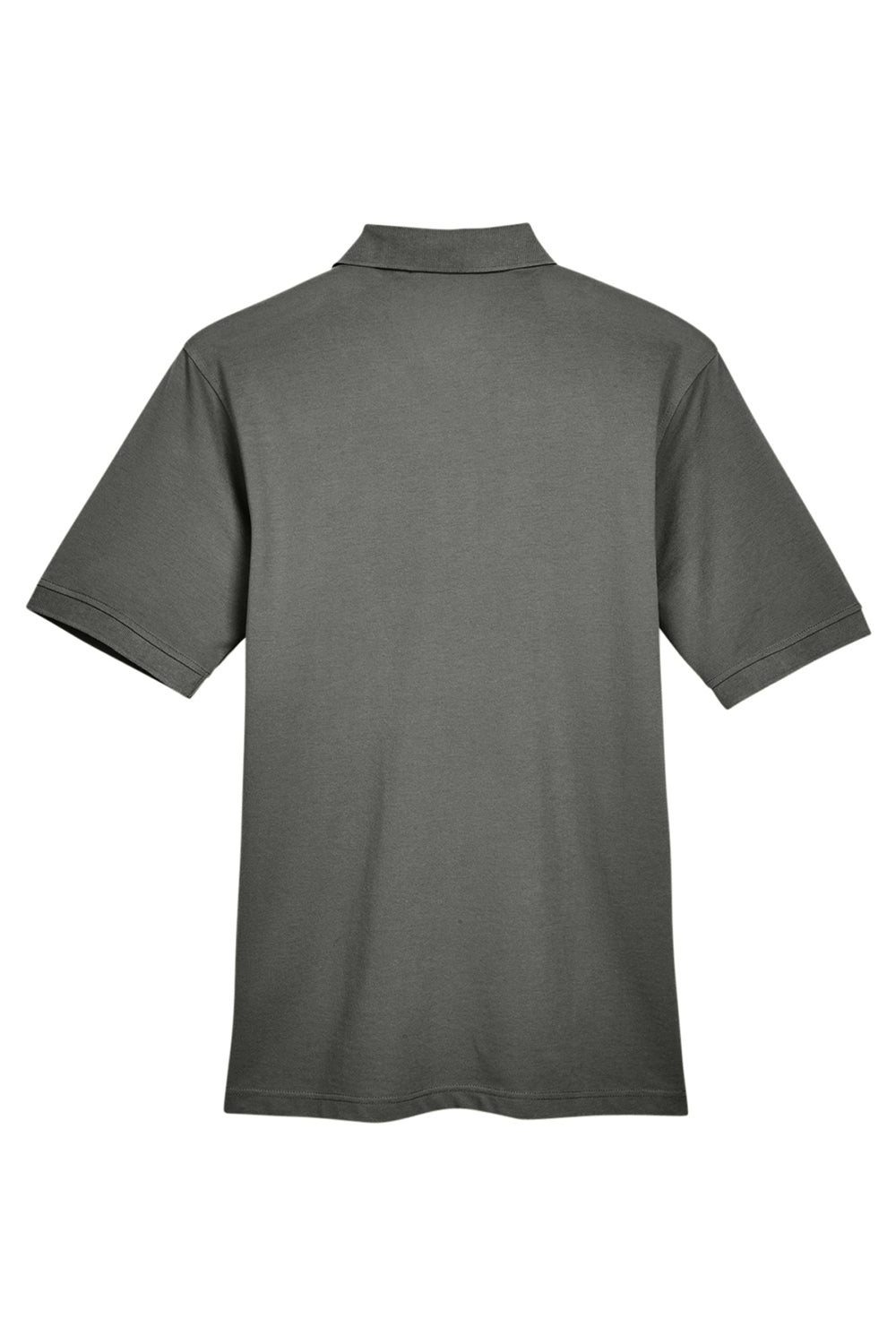 Harriton M265/M265T Mens Easy Blend Wrinkle Resistant Short Sleeve Polo Shirt Charcoal Grey Flat Back