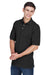 Harriton M265/M265T Mens Easy Blend Wrinkle Resistant Short Sleeve Polo Shirt Black Model 3q