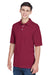 Harriton M265/M265T Mens Easy Blend Wrinkle Resistant Short Sleeve Polo Shirt Wine Model 3q