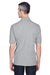Harriton M265P Mens Easy Blend Wrinkle Resistant Short Sleeve Polo Shirt w/ Pocket Heather Grey Model Back