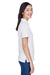Harriton M265W Womens Easy Blend Wrinkle Resistant Short Sleeve Polo Shirt White Model Side