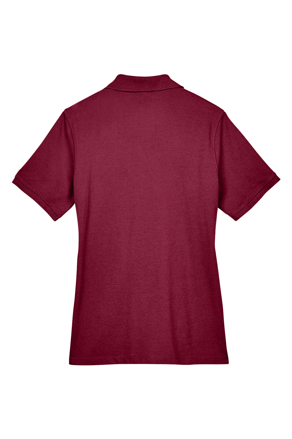 Harriton M265W Womens Easy Blend Wrinkle Resistant Short Sleeve Polo Shirt Wine Flat Back