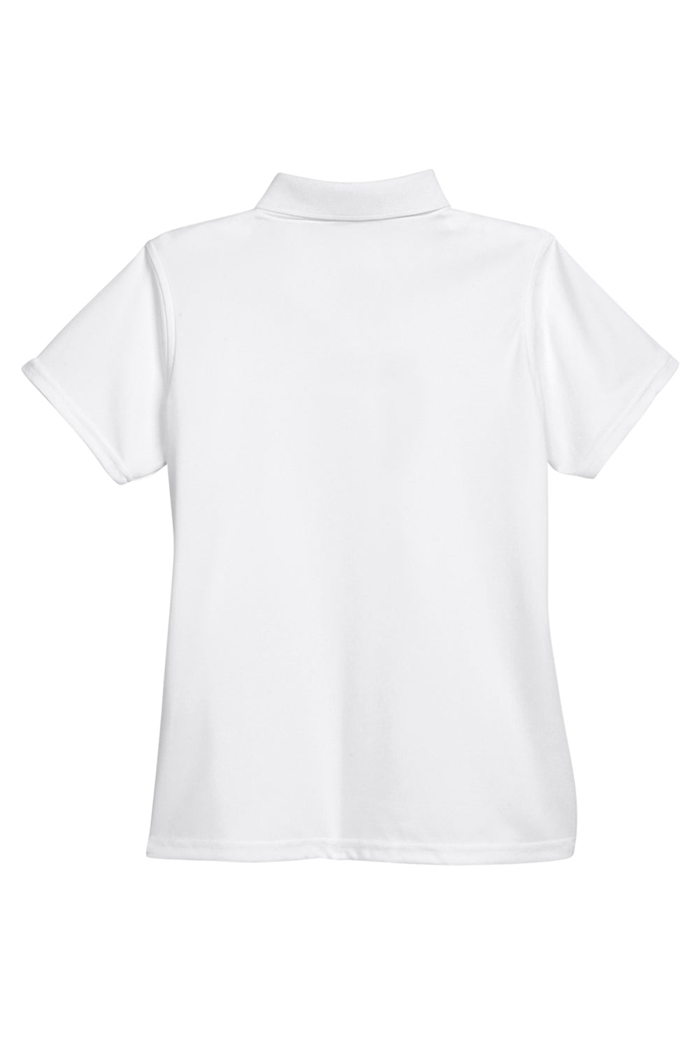 Harriton M315W Womens Polytech Moisture Wicking Short Sleeve Polo Shirt White Flat Back