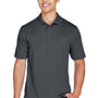 Harriton Mens Advantage Moisture Wicking Short Sleeve Polo Shirt - Dark Charcoal Grey