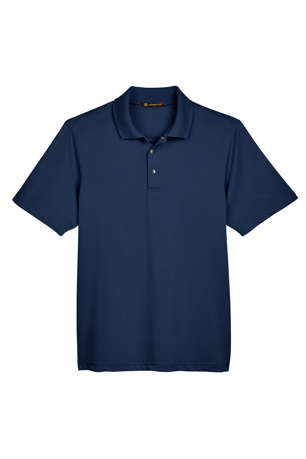 Harriton M345 Mens Advantage Moisture Wicking Short Sleeve Polo Shirt Dark Navy Blue Flat Front