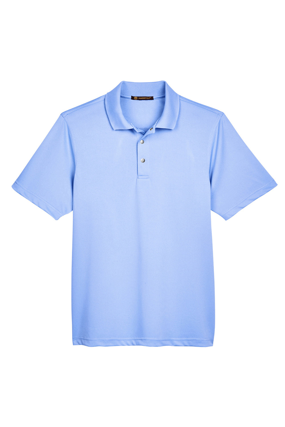 Harriton M345 Mens Advantage Moisture Wicking Short Sleeve Polo Shirt Industry Blue Flat Front