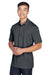 Harriton M345 Mens Advantage Moisture Wicking Short Sleeve Polo Shirt Dark Charcoal Grey Model 3q