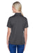 Harriton M345W Womens Advantage Moisture Wicking Short Sleeve Polo Shirt Dark Charcoal Grey Model Back