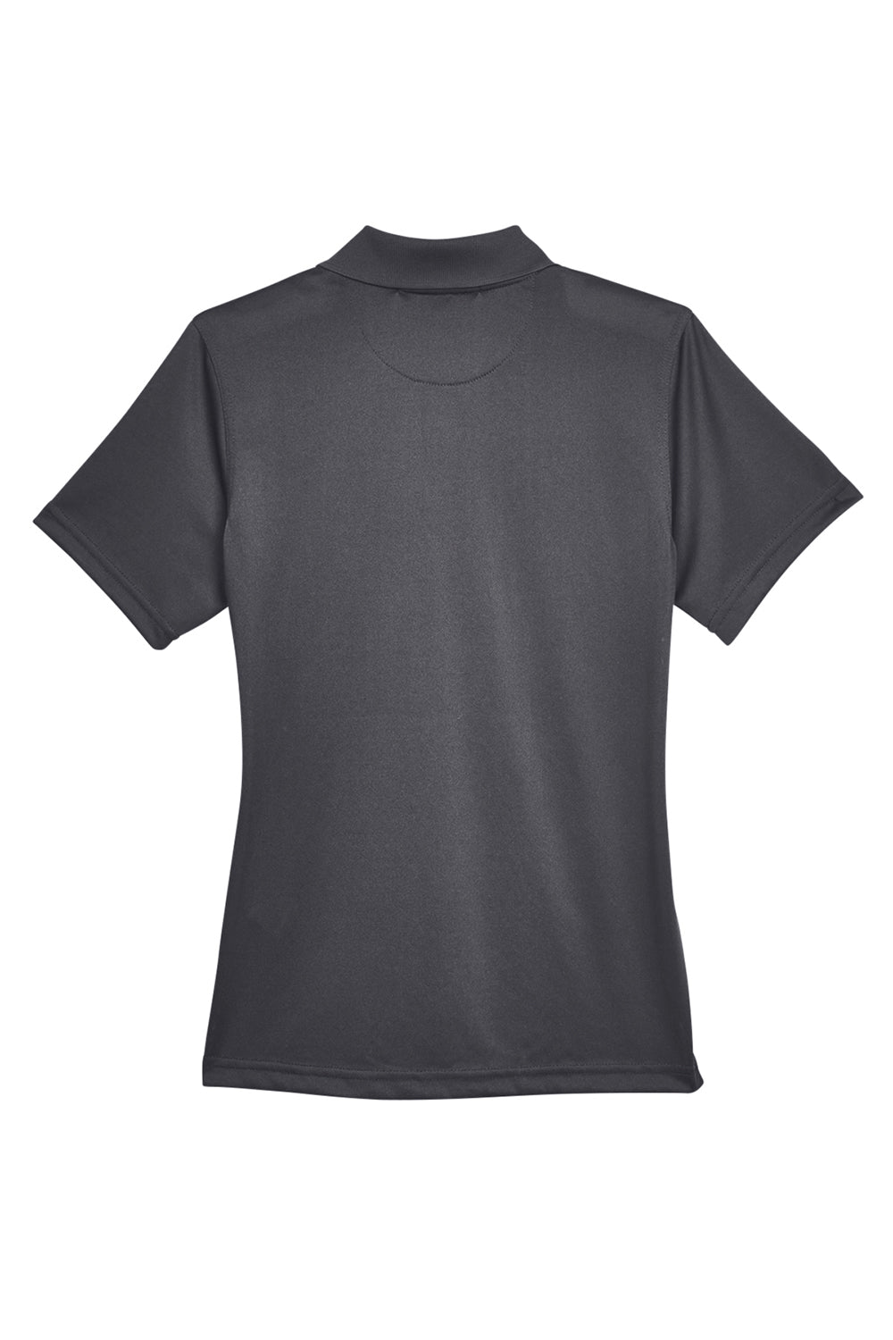 Harriton M345W Womens Advantage Moisture Wicking Short Sleeve Polo Shirt Dark Charcoal Grey Flat Back