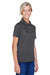 Harriton M345W Womens Advantage Moisture Wicking Short Sleeve Polo Shirt Dark Charcoal Grey Model 3q