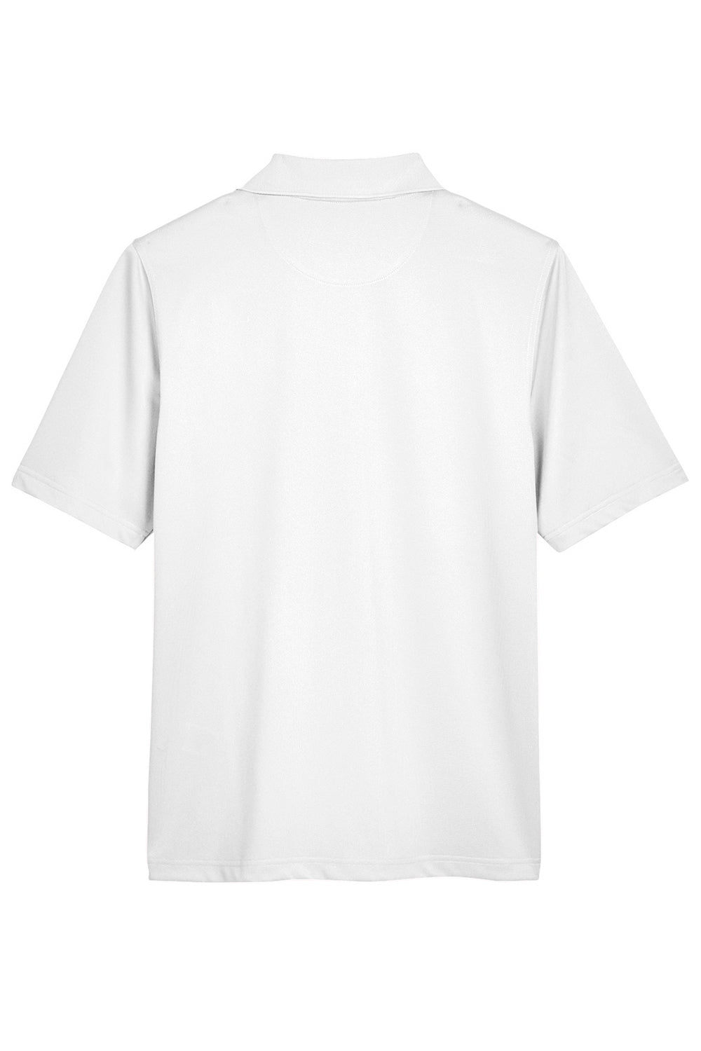 Harriton M348 Mens Advantage Performance Moisture Wicking Short Sleeve Polo Shirt White Flat Back