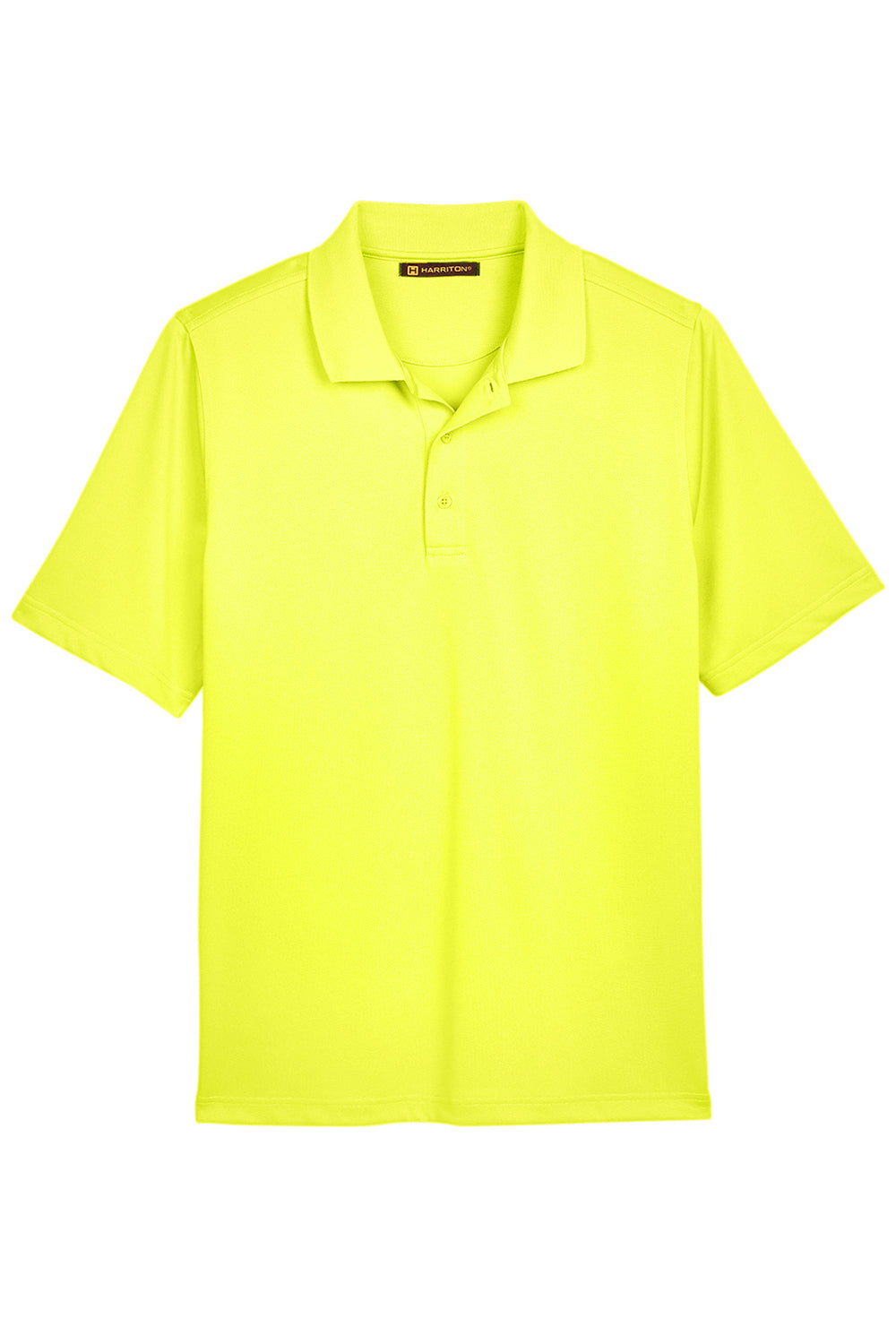 Harriton M348 Mens Advantage Performance Moisture Wicking Short Sleeve Polo Shirt Safety Yellow Flat Front