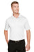 Harriton M348 Mens Advantage Performance Moisture Wicking Short Sleeve Polo Shirt White Model Front