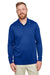 Harriton M348L/M348LT Mens Advantage Performance Moisture Wicking Long Sleeve Polo Shirt True Royal Blue Model Front