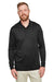 Harriton M348L/M348LT Mens Advantage Performance Moisture Wicking Long Sleeve Polo Shirt Black Model Front
