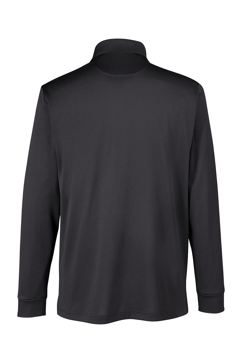 Harriton M348L/M348LT Mens Advantage Performance Moisture Wicking Long Sleeve Polo Shirt Dark Charcoal Grey Flat Back